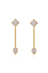 Bezel Crystal Shapes Drop Earrings