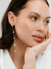 Pearl and Crystal Linear Earrings