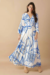 DANCING DEWDROPS WOVEN MAXI DRESS