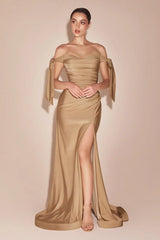 Amber Gown - Nude Gold