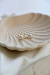 CZ PEARL DROP EARRINGS