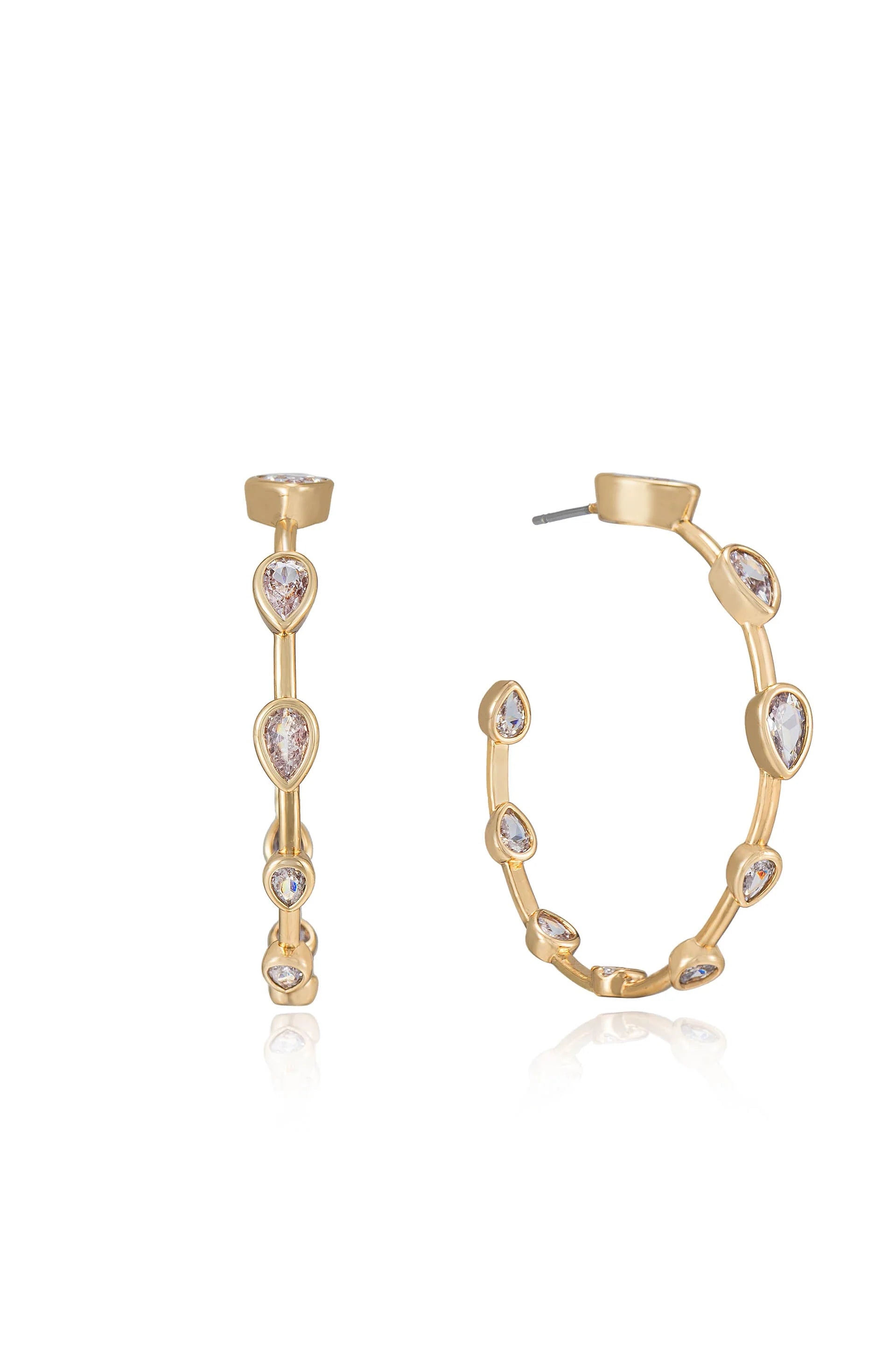 Beauty Bezel Crystal Hoop Earrings