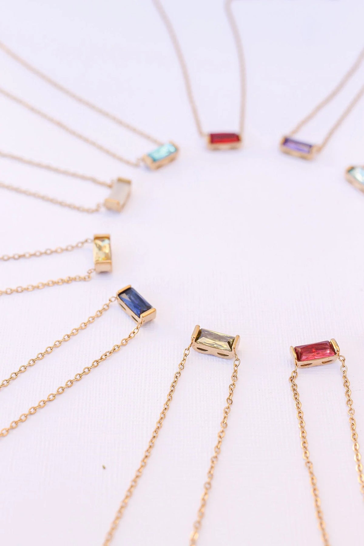 CZ Birthstone Necklace in Gold