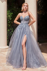 Marisol Gown - Smoky Blue