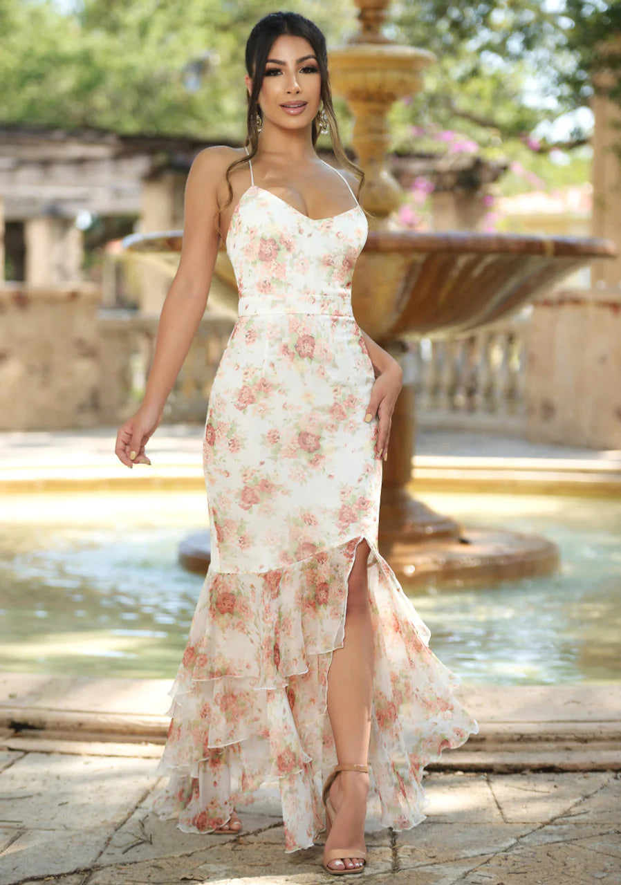 Greta Maxi Dress - White Floral