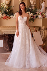 WL052-Deep Sweetheart Strapless Bridal Ball Gown-Andrea & Leo