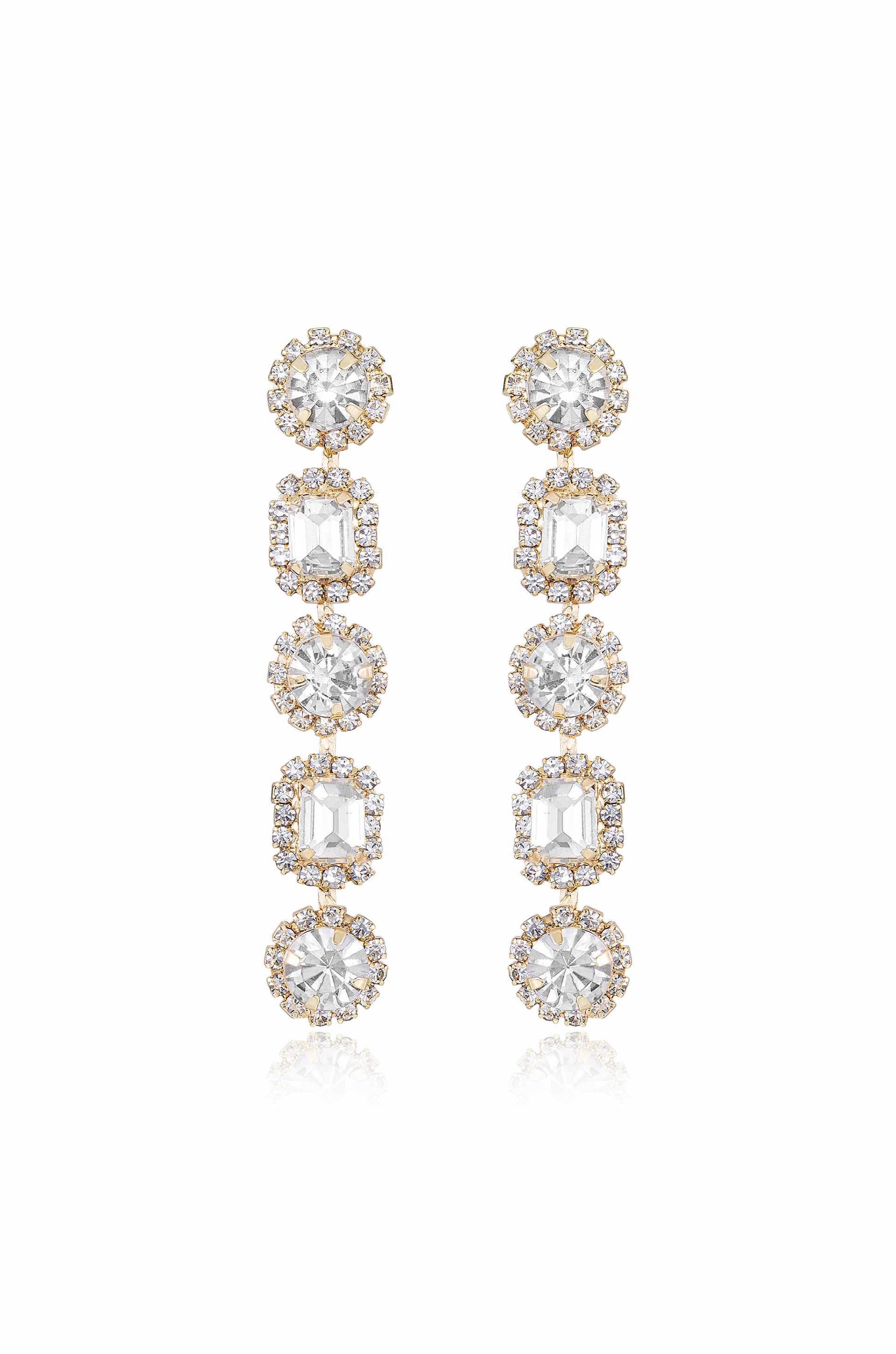 Crystal Droplets Dangle Earrings