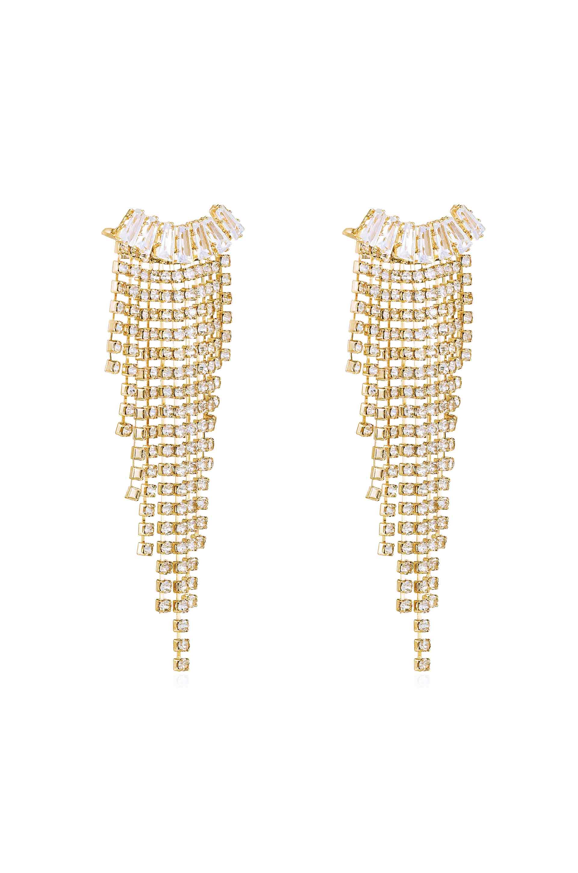 Angel Fringe Crystal Earrings