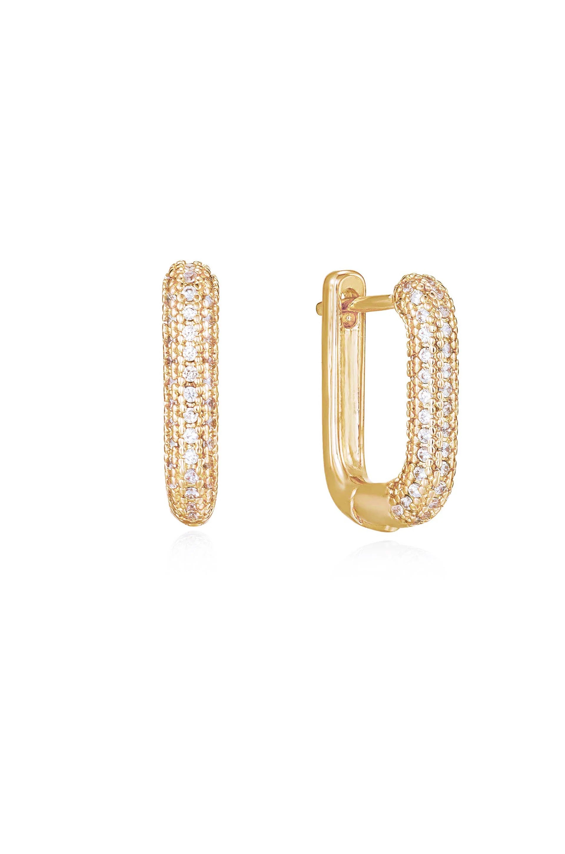 Petite Pave Huggie Earrings