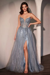 MARSEILLE GOWN - STRAPLESS LAYERED TULLE A-LINE DRESS