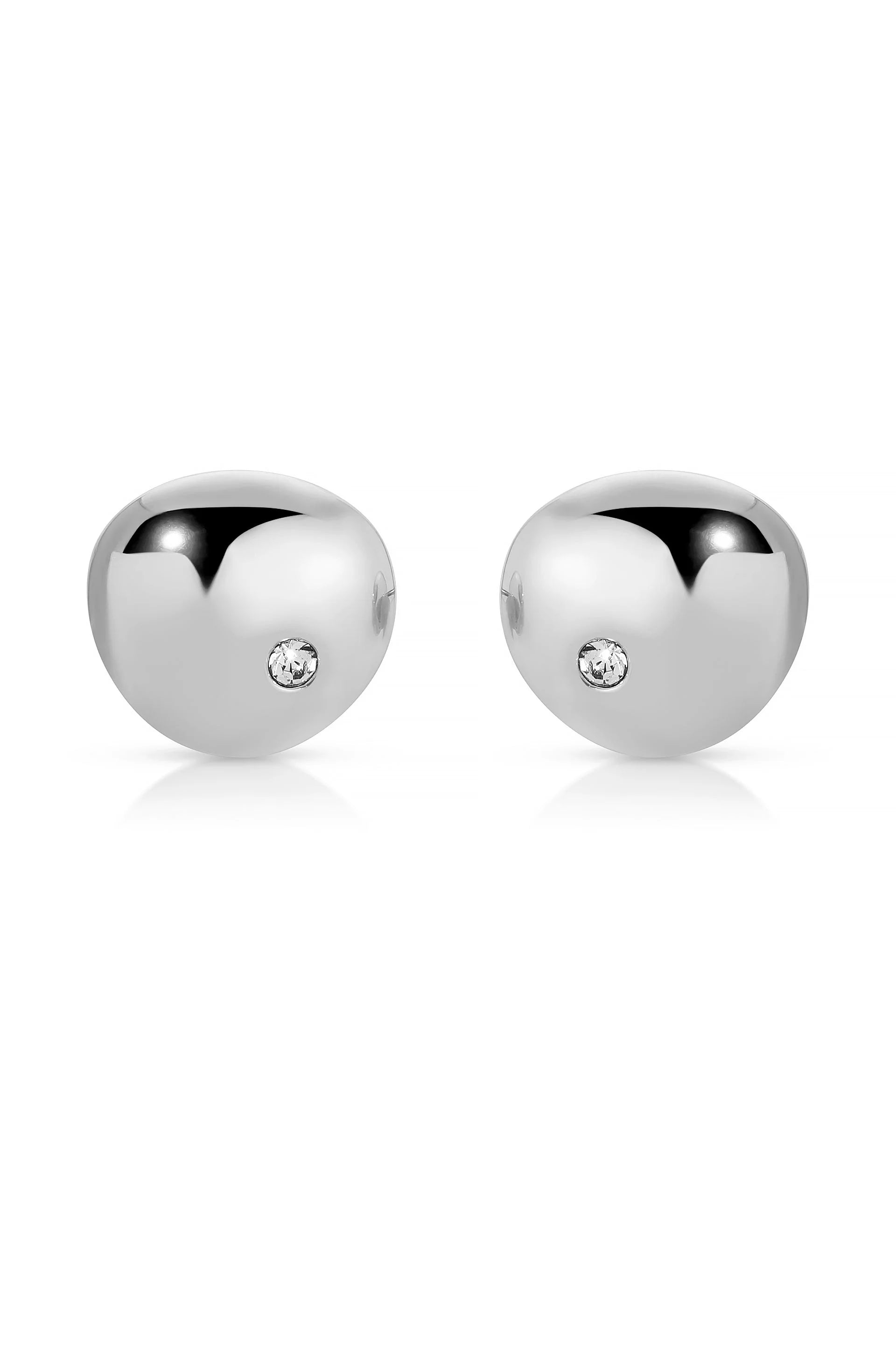 Polished Pebble Crystal Stud Earrings