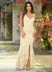 Greta Maxi Dress - Yellow Floral