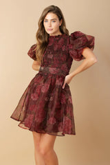 FLITTERING DREAMS WOVEN ORGANZA MINI DRESS