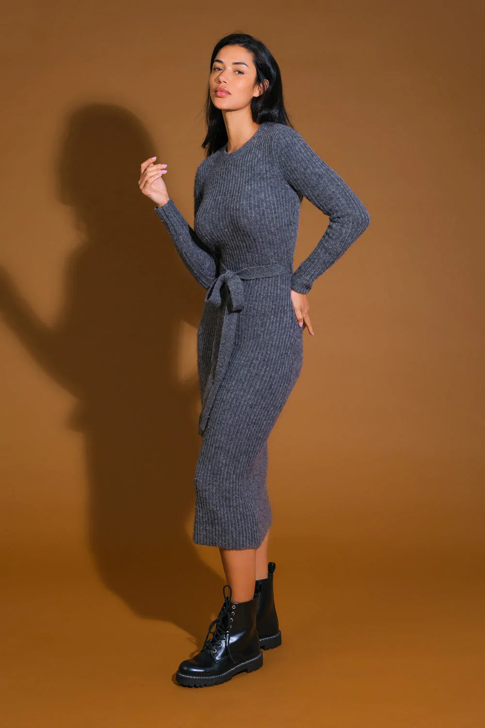 BE GOOD TO ME SWEATER MIDI DRESS