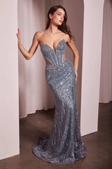 Lotus Gown - Smoky Blue