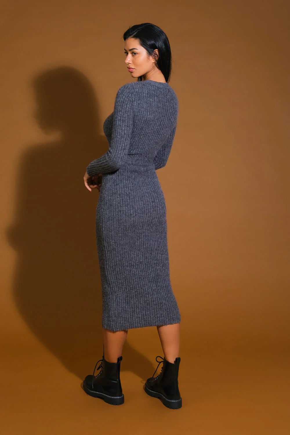 BE GOOD TO ME SWEATER MIDI DRESS