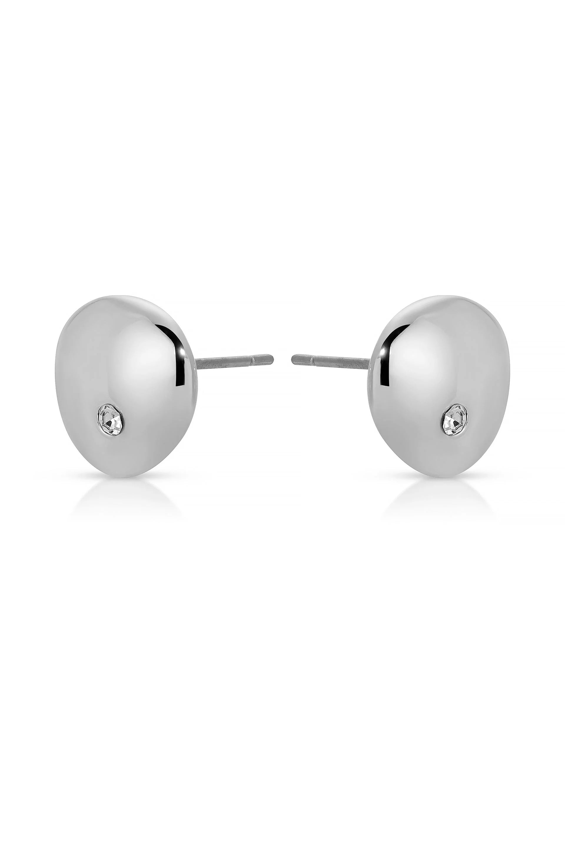 Polished Pebble Crystal Stud Earrings