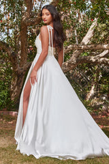 Lottie Gown - Off White - RAVISHING COWL A-LINE SATIN GOWN