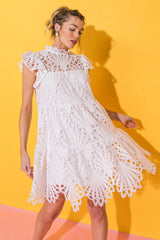 MY BABY LOVES ME LACE MINI DRESS