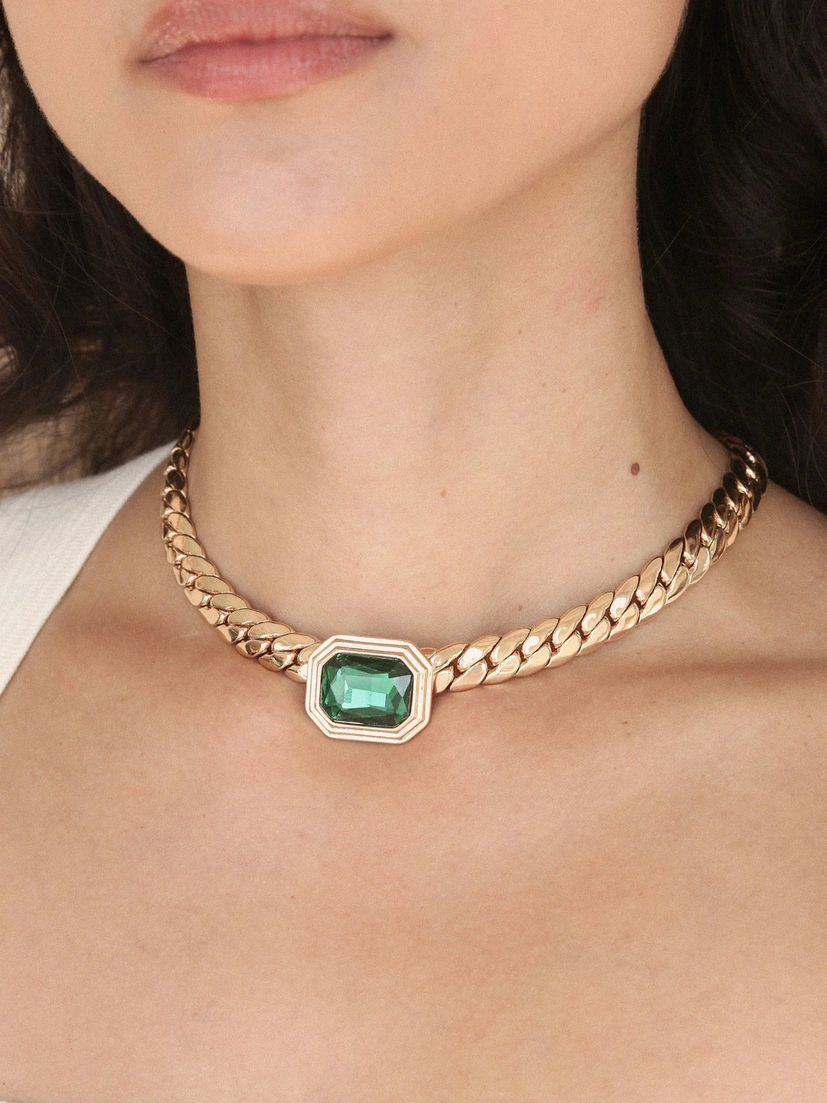 Emerald Deco Necklace