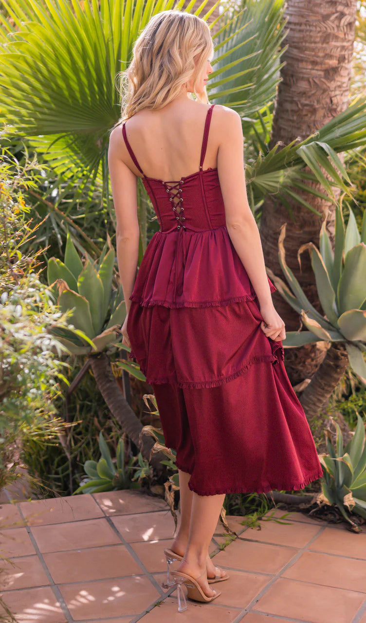 Maeve Corset Midi - Burgundy