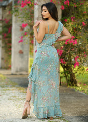 Size XS, Linnea Maxi Dress - Teal Floral - FINAL SALE