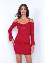 Zoe Mini Dress - Deep Red