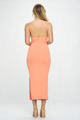 Size Small, Krissy Midi Dress - Apricot - FINAL SALE