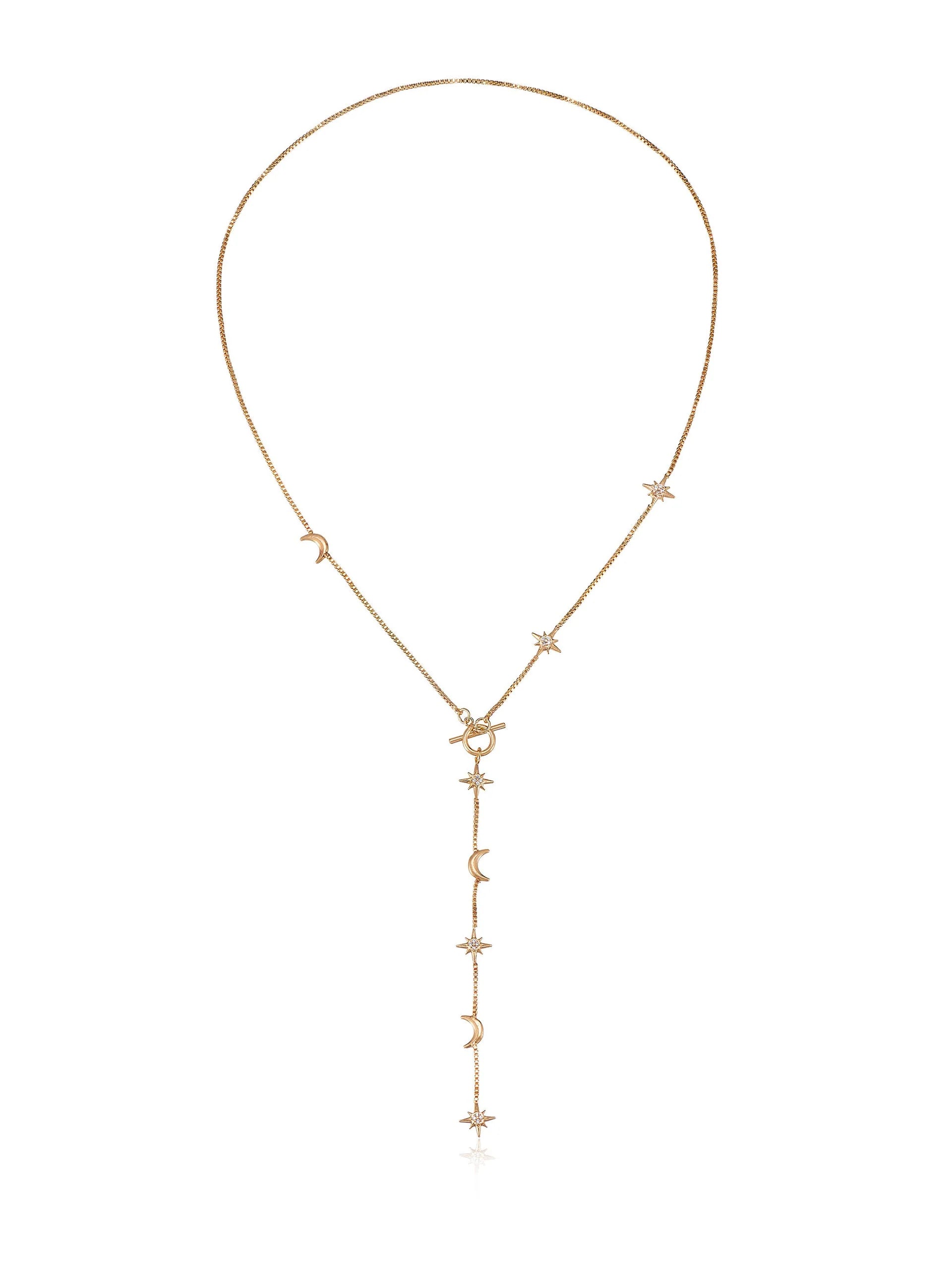 Delicate Celestial Lariat Necklace