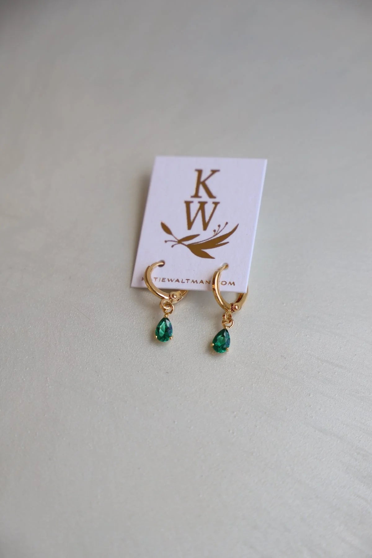 BIRTHSTONE TEARDROP EARRINGS