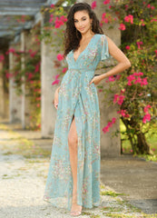 Size XS, Kari Maxi Dress - Teal Floral - FINAL SALE