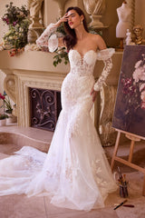 WL033-Strapless Mermaid Bridal Gown & Sleeves-Andrea & Leo