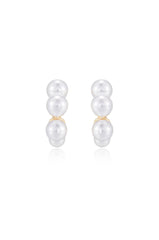 Five Pearls Hoop Earrings