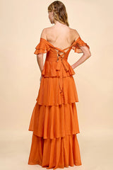 Clementine Maxi Dress - Orange Shimmer