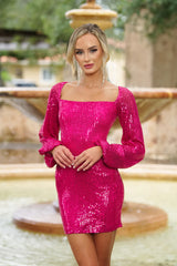 Sylvia Sequin Mini Dress - Fuchsia