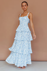 Molly Maxi Dress- Blue Floral