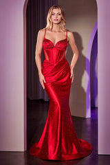 Dionysus Gown - Fitted Stretch Satin Hot Stone Dress