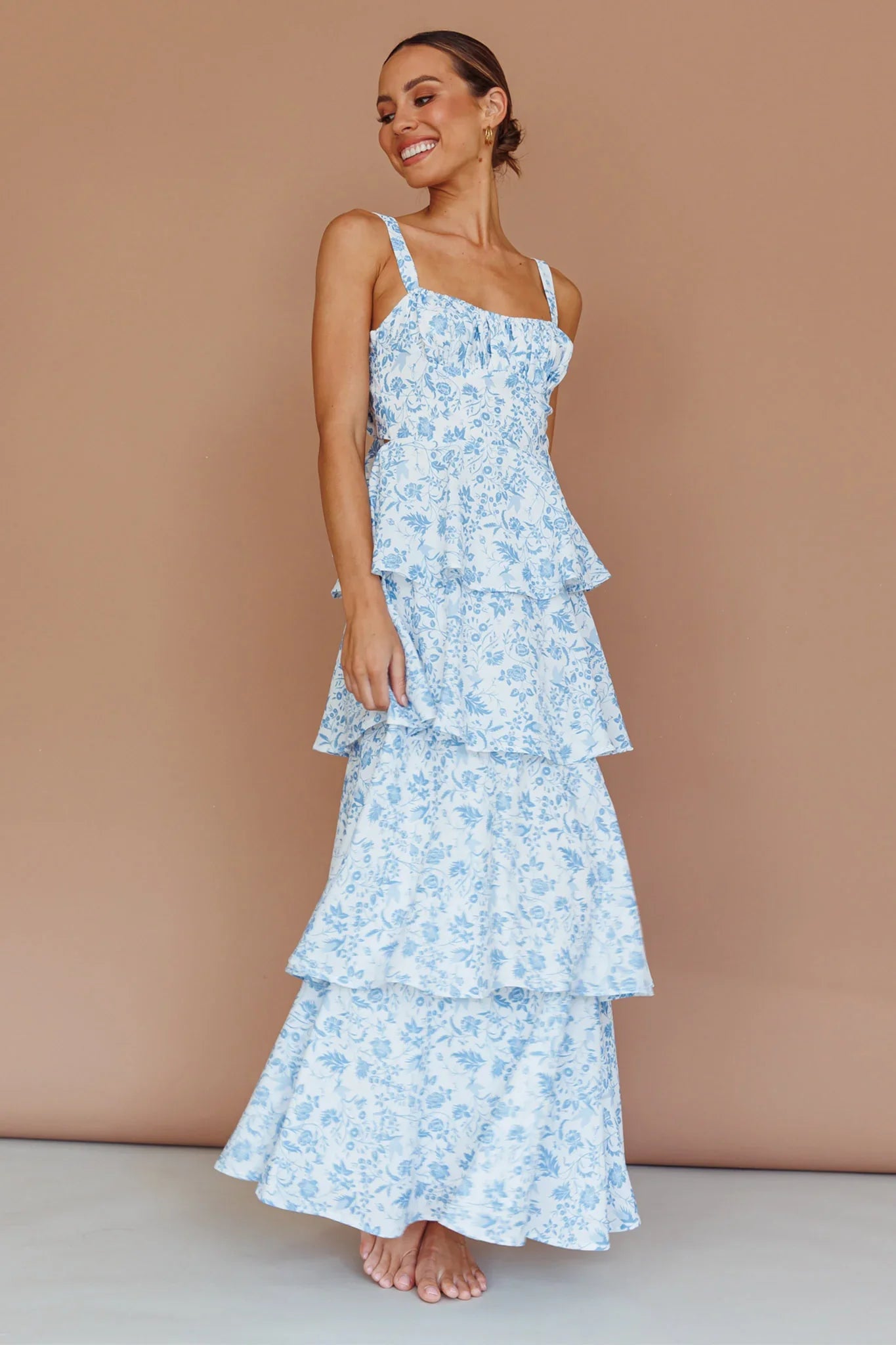 Molly Maxi Dress- Blue Floral