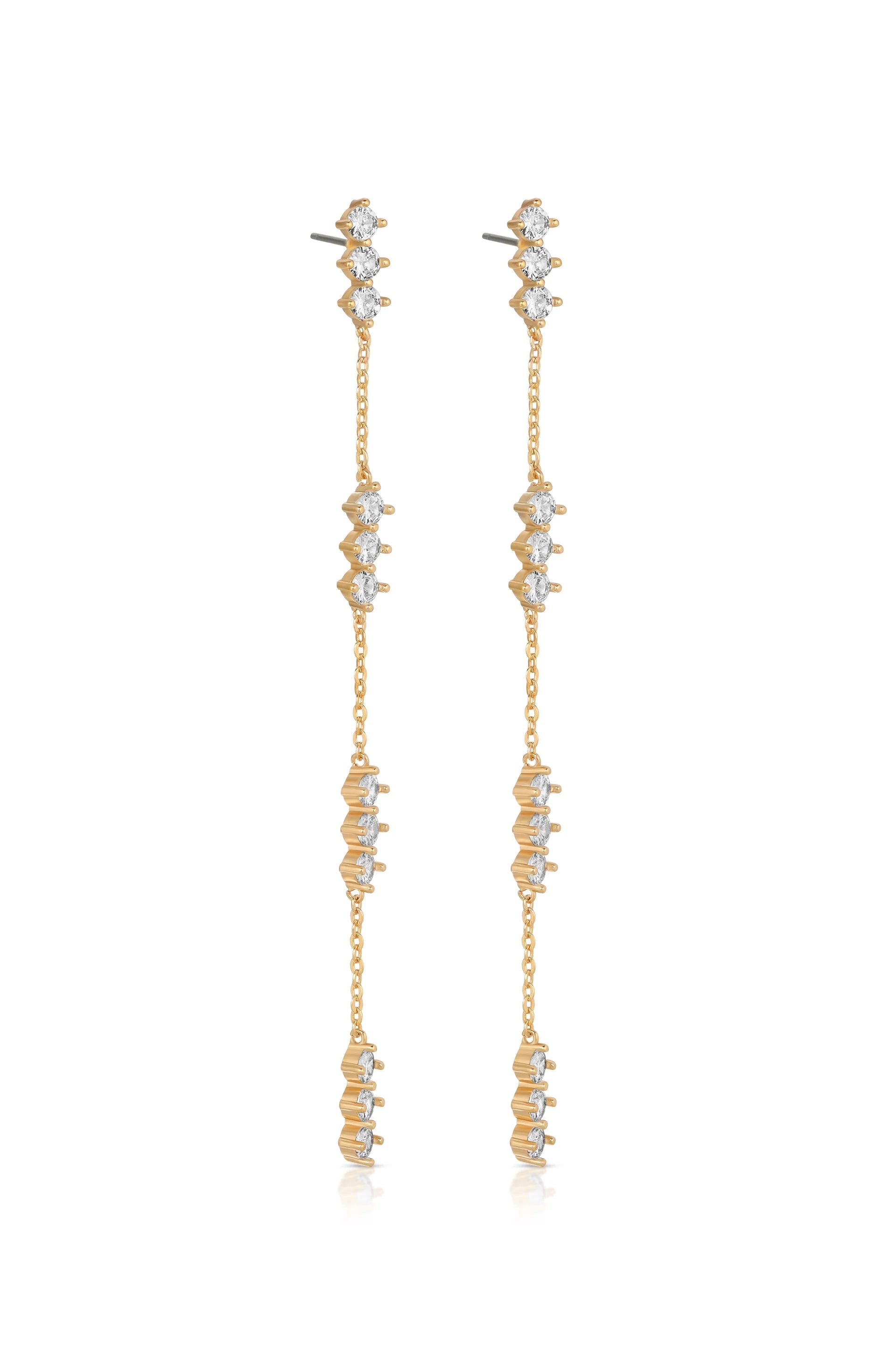 Linear Crystal Drop Earrings