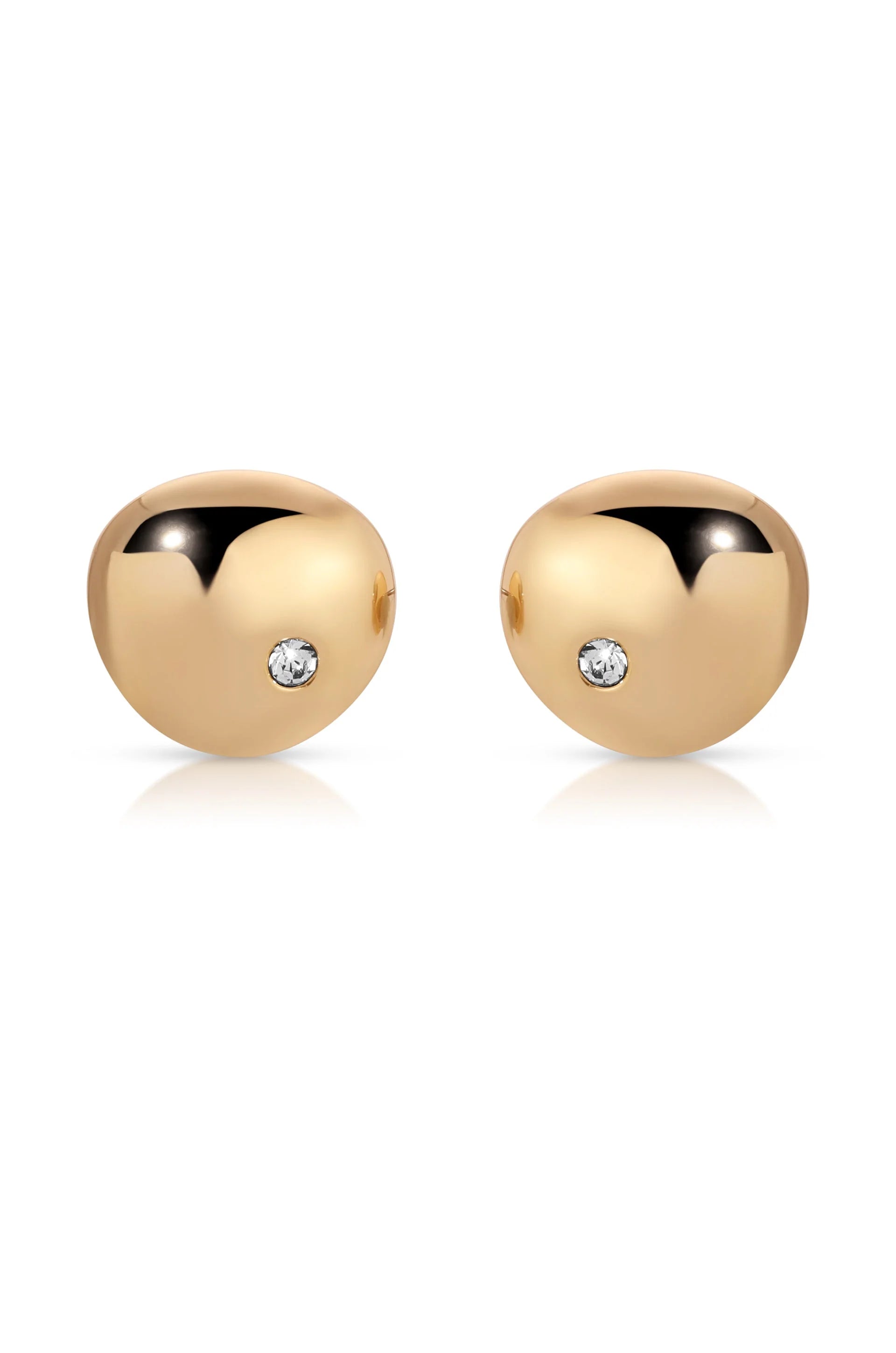 Polished Pebble Crystal Stud Earrings