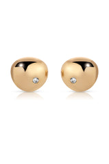 Polished Pebble Crystal Stud Earrings