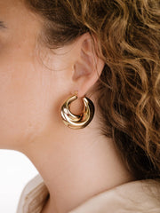 Crescent Swirl Hoop Earrings