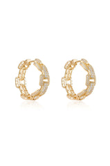 Crystal Chain Link Hoops