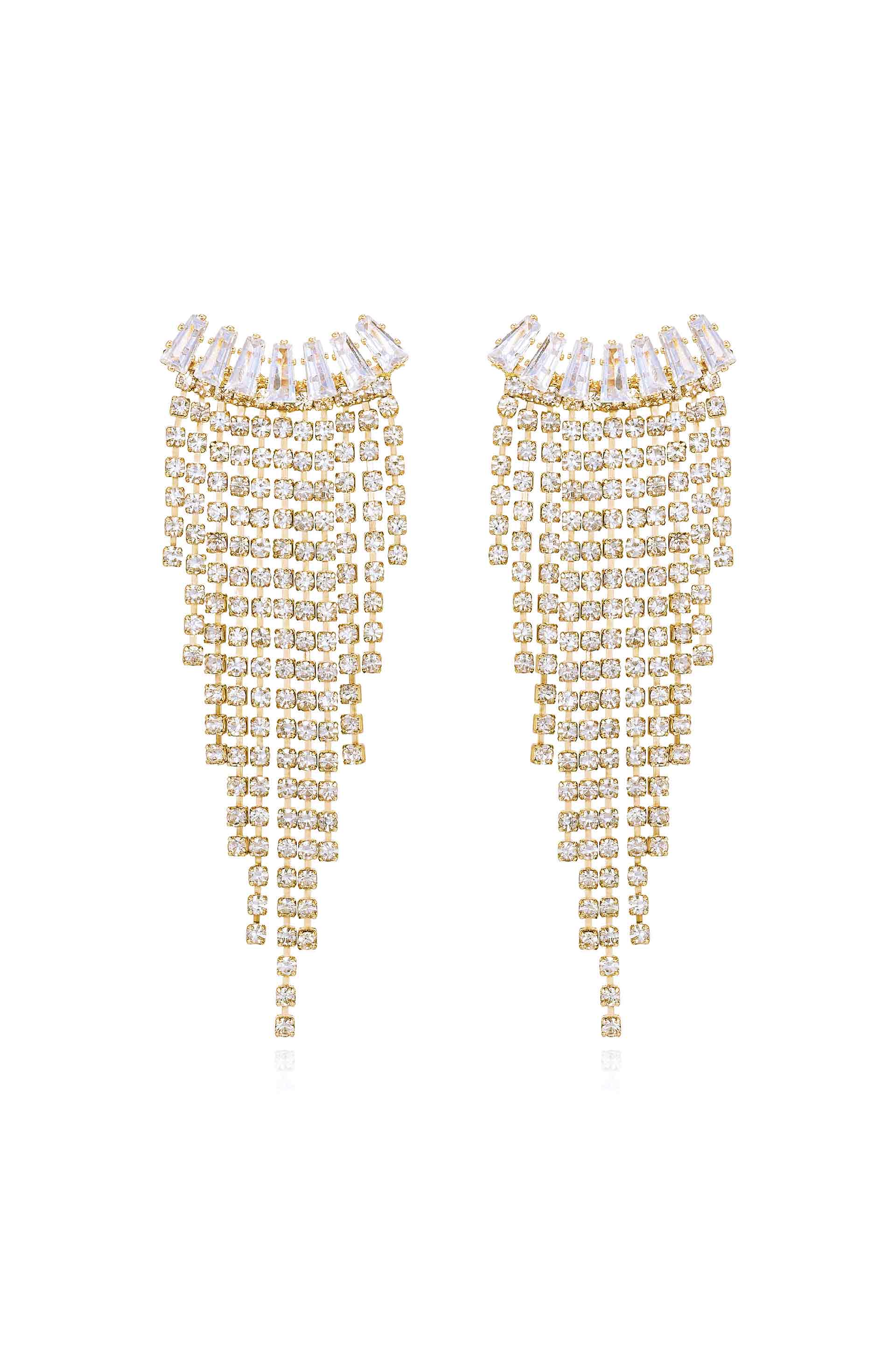 Angel Fringe Crystal Earrings