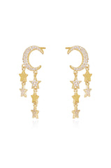 Lunar Shower Crystal Dangle Earrings