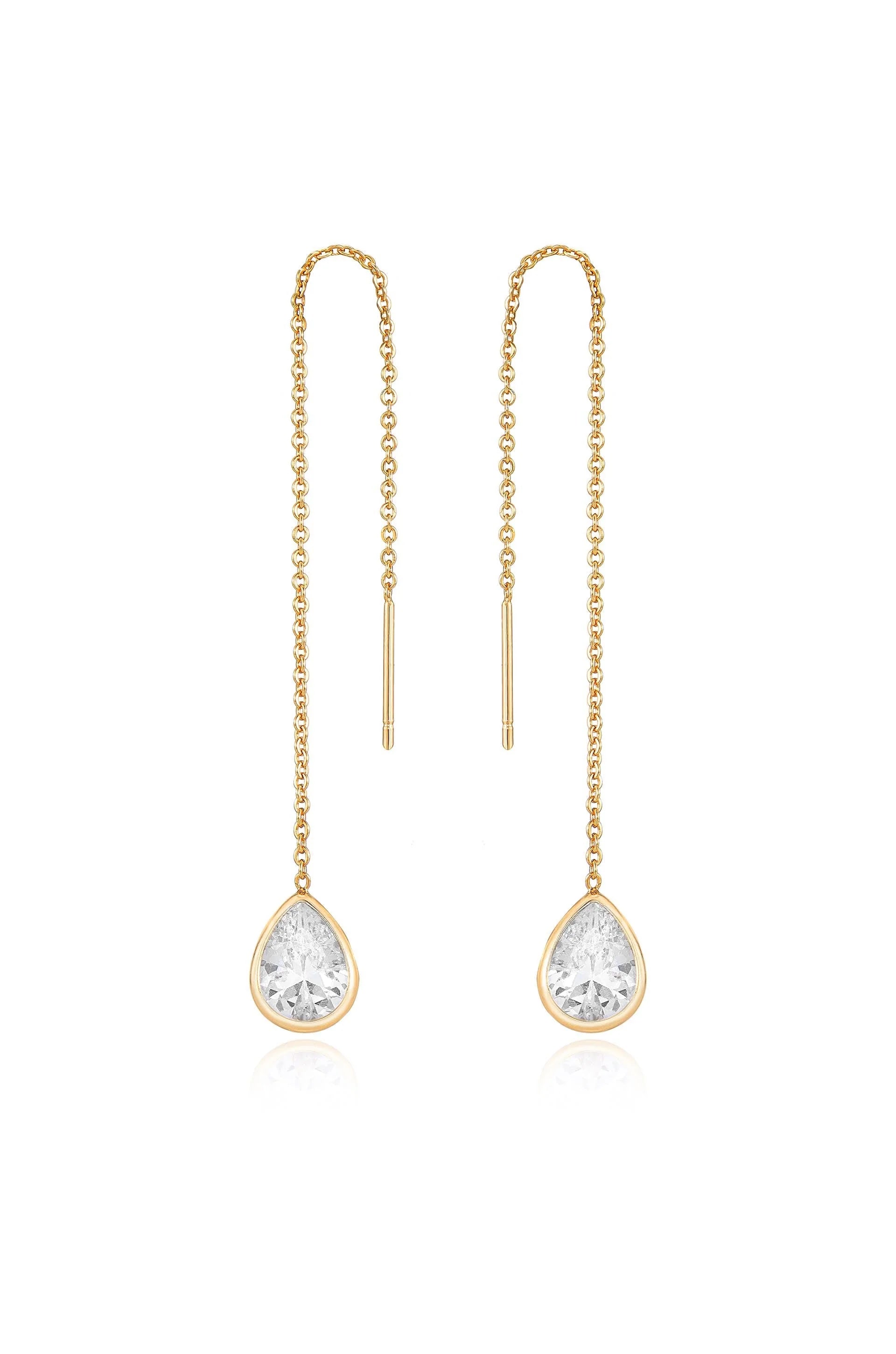 Barely There Chain and Crystal Dangle Earrings