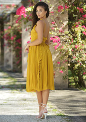 Maia Midi Dress- Mustard - FINAL SALE