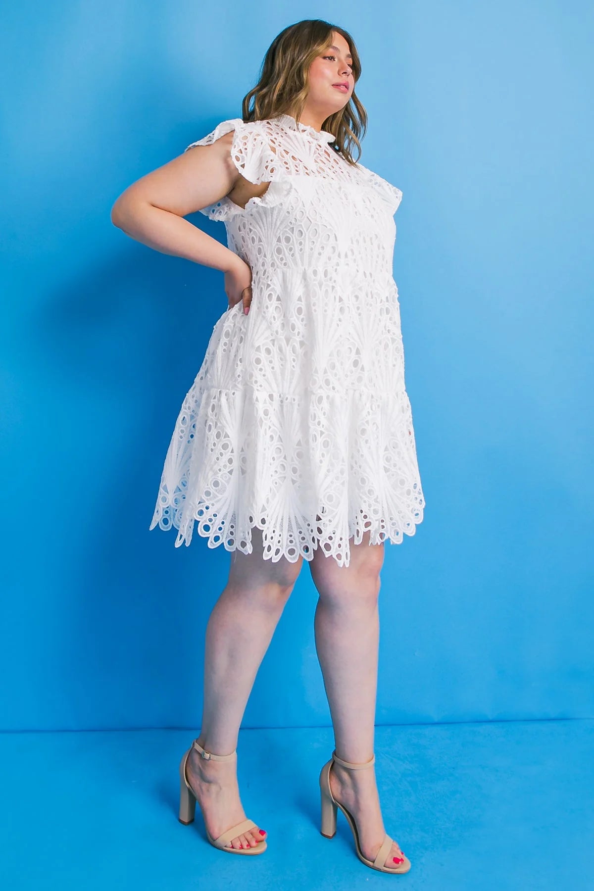 MY BABY LOVES ME LACE MINI DRESS