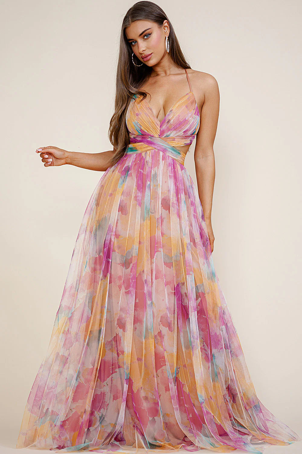 Flori Maxi Dress - Orange Multi