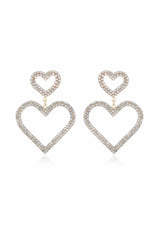 Double Trouble Heart Crystal Earrings